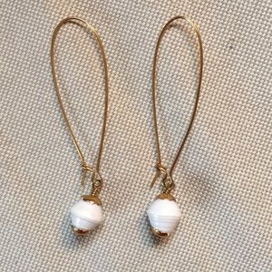 Akola Project white drop earrings